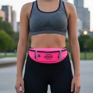 Riñonera Everlast 3 Cierres Running Bicicleta Impermeable Fucsia Liso