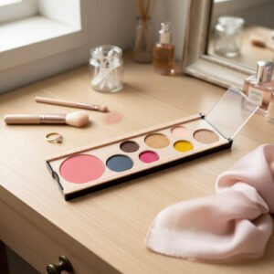 Maquillaje Paleta 7 Sombras Ojos Matte Y Metalicos + Rubor