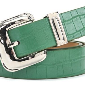 Cinturon Mujer Classic Ecocuero Hebilla Plateada Skora 28 Mm