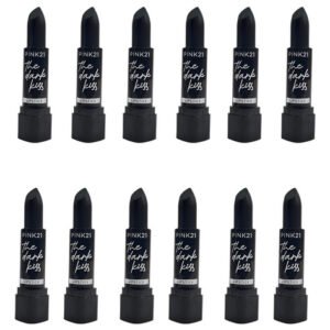 Lapiz Labial Color Negro Dark Kiss Pink 21 Caja 12 Unidades Negro