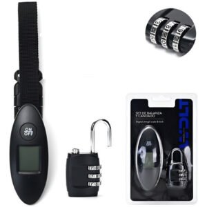 Kit Viaje Wanderlust Candado + Balanza Para Valija 3 X 6 Cm