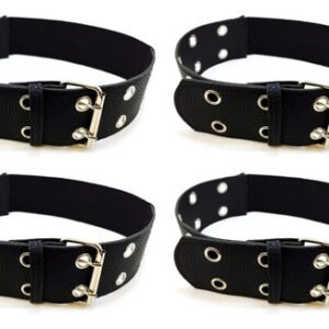 Cinturon Faja Ancho Ojales 6,5 Cm Elastizado Set 4 Unidades Negro Liso Único