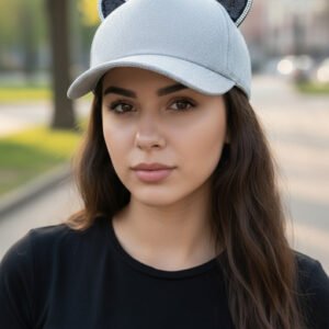 Gorro Gorra Visera Orejas Gatito Brillos Y Glitter Regulable