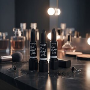 Lapiz Labial Color Negro Dark Kiss Pink 21 Set De 3 Unidades Negro