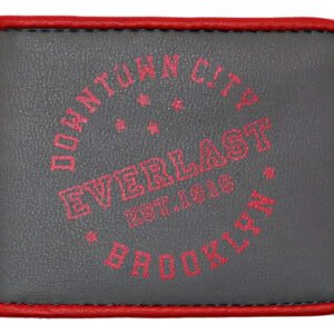 Billetera Hombre Everlast Estampada Eco Cuero Pu Tarjetas Color Gris