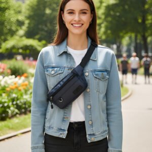 Riñonera Wanderlust Go Impermeable 4 Cierres 30 X 16 Cm Color Gris Oscuro Diseño De La Tela Lisa