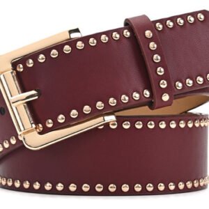 Cinturon Dama Skora Eco Cuero Con Remaches Dorados