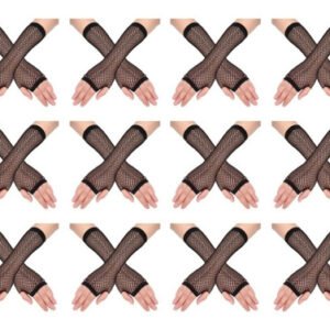 Guantes De Red Sin Dedos Mediano Negro X 12 Unidades Negro