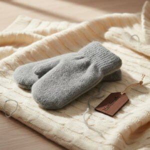 Par Guantes Mitones De Lana Bremer Con Piel Adentro De Mujer