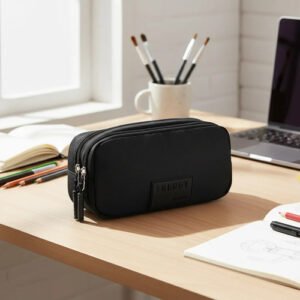 Cartuchera Escolar Doble Cierre Trendy 12 X 23 Cm Negro 19267