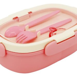 Vianda Lunchera Rígida Trendy 3 Divisiones 21 X 14 Cubiertos Rosa